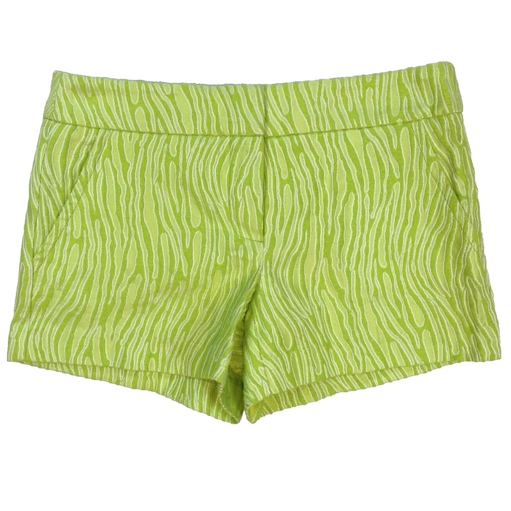 Trina Turk Women's Neon Lime Green Zebra Stripe Shorts Size 0 Pockets NWT  T